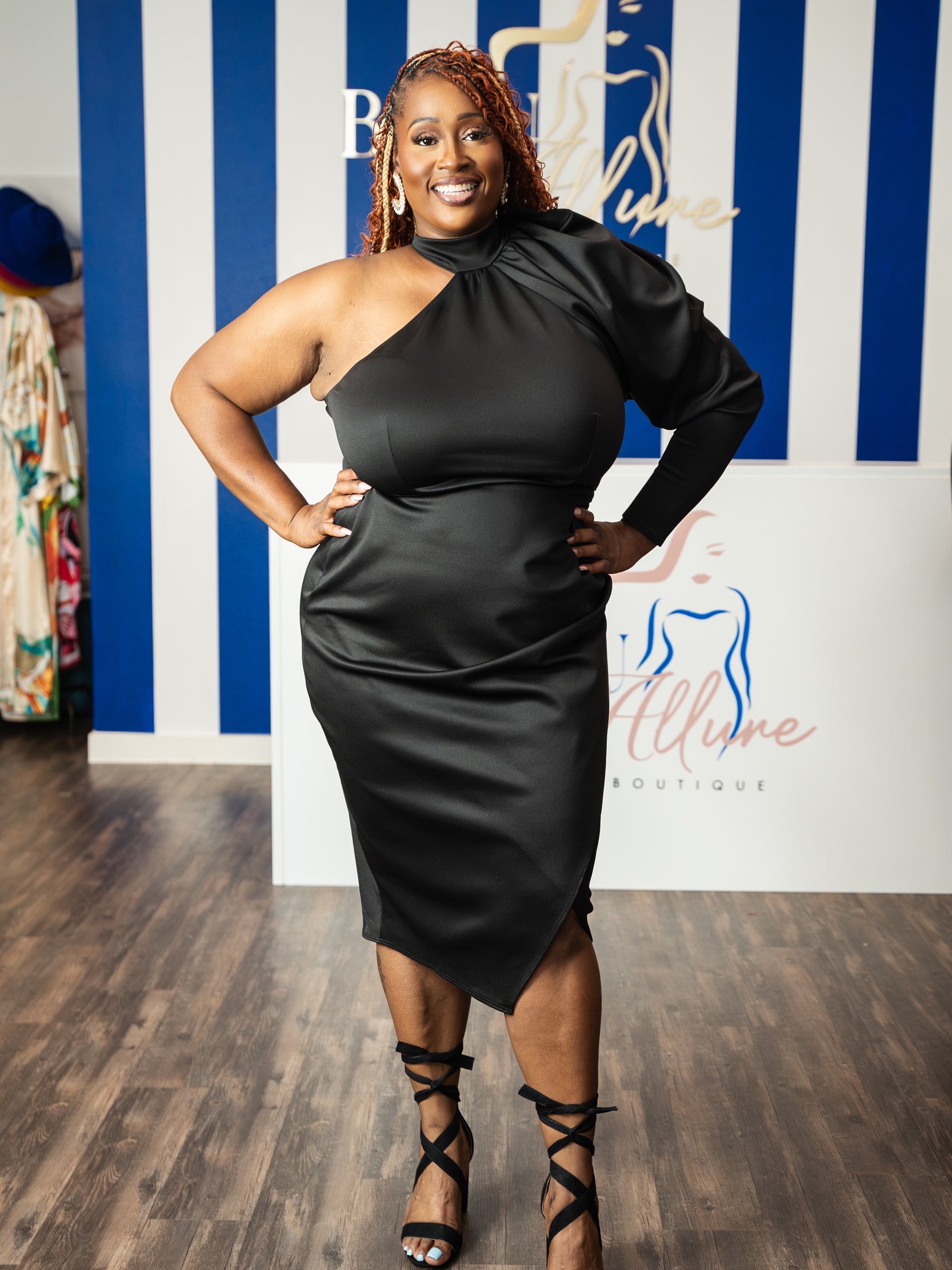 Black plus size formal event dress 