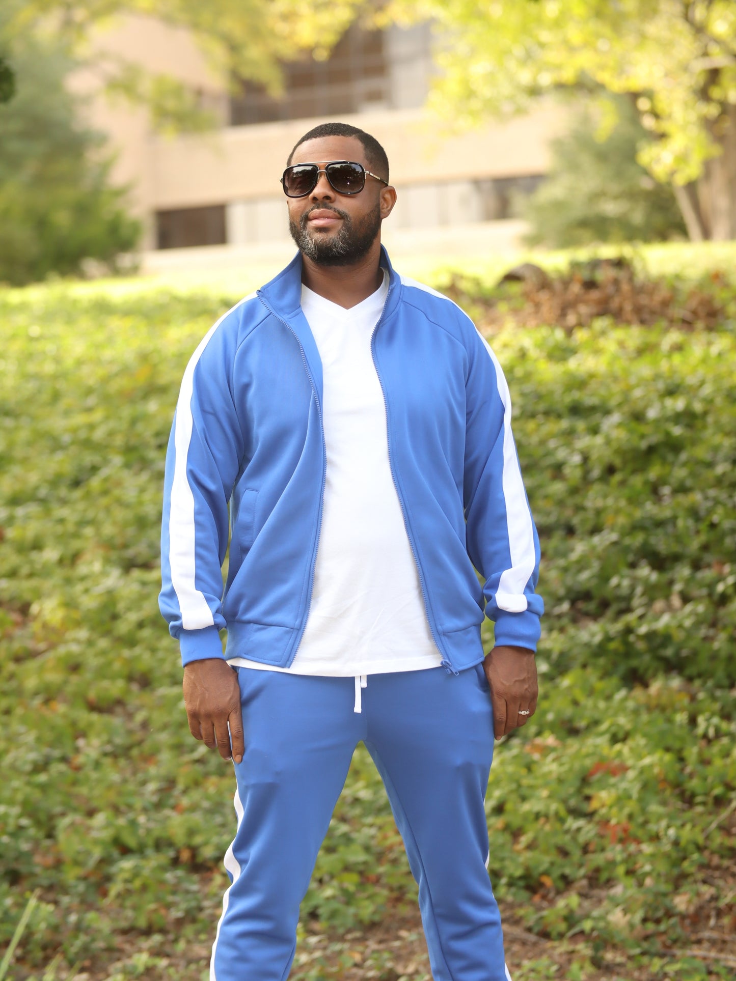 Men's blue track suit