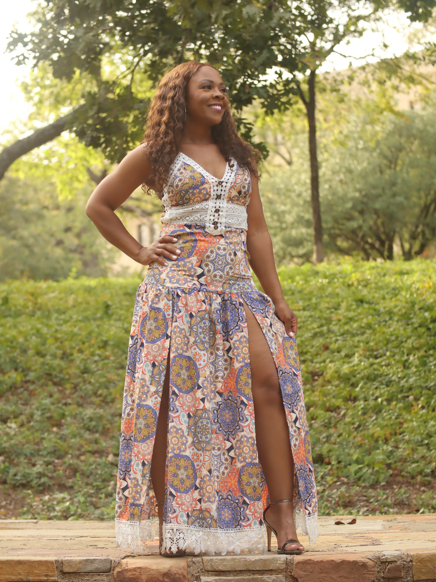 Beautiful floral print maxi dress 