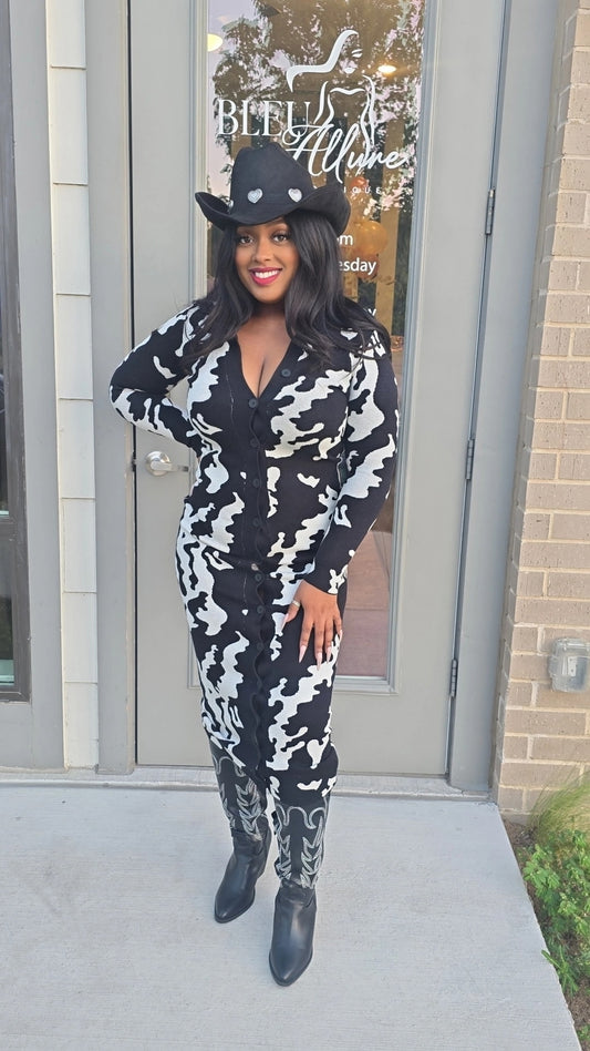 Black and white sweater dress