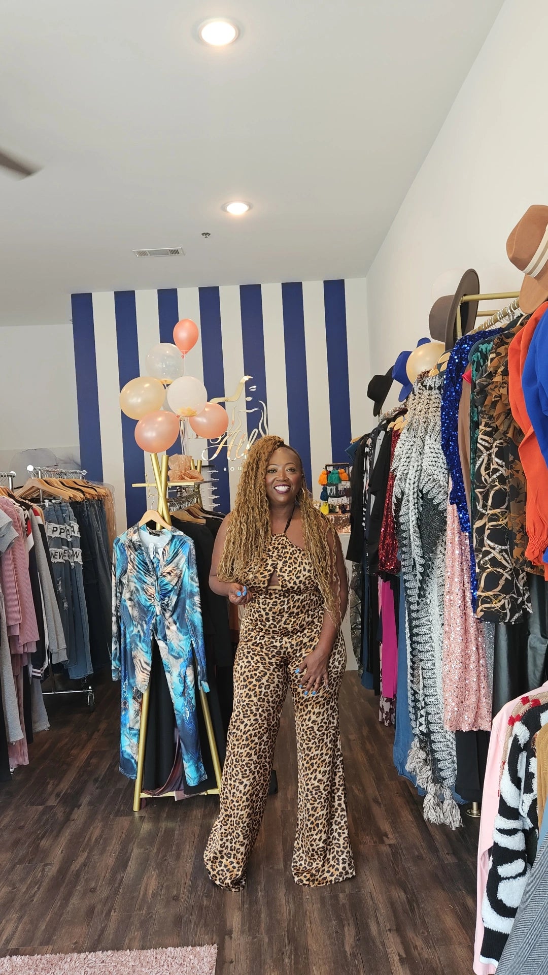 Animal print halter jumpsuit 