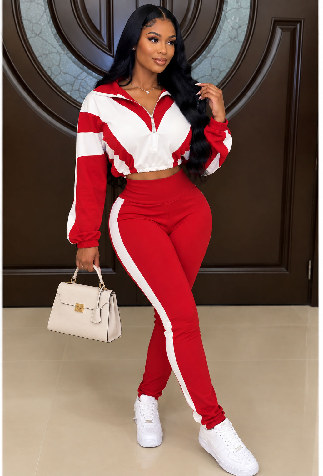 Red and White Sport Set
