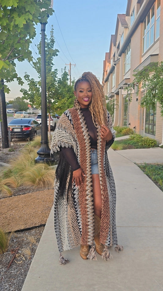 Brown kimono wrap