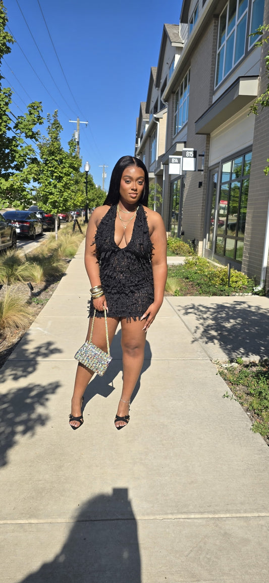 Black mini dress