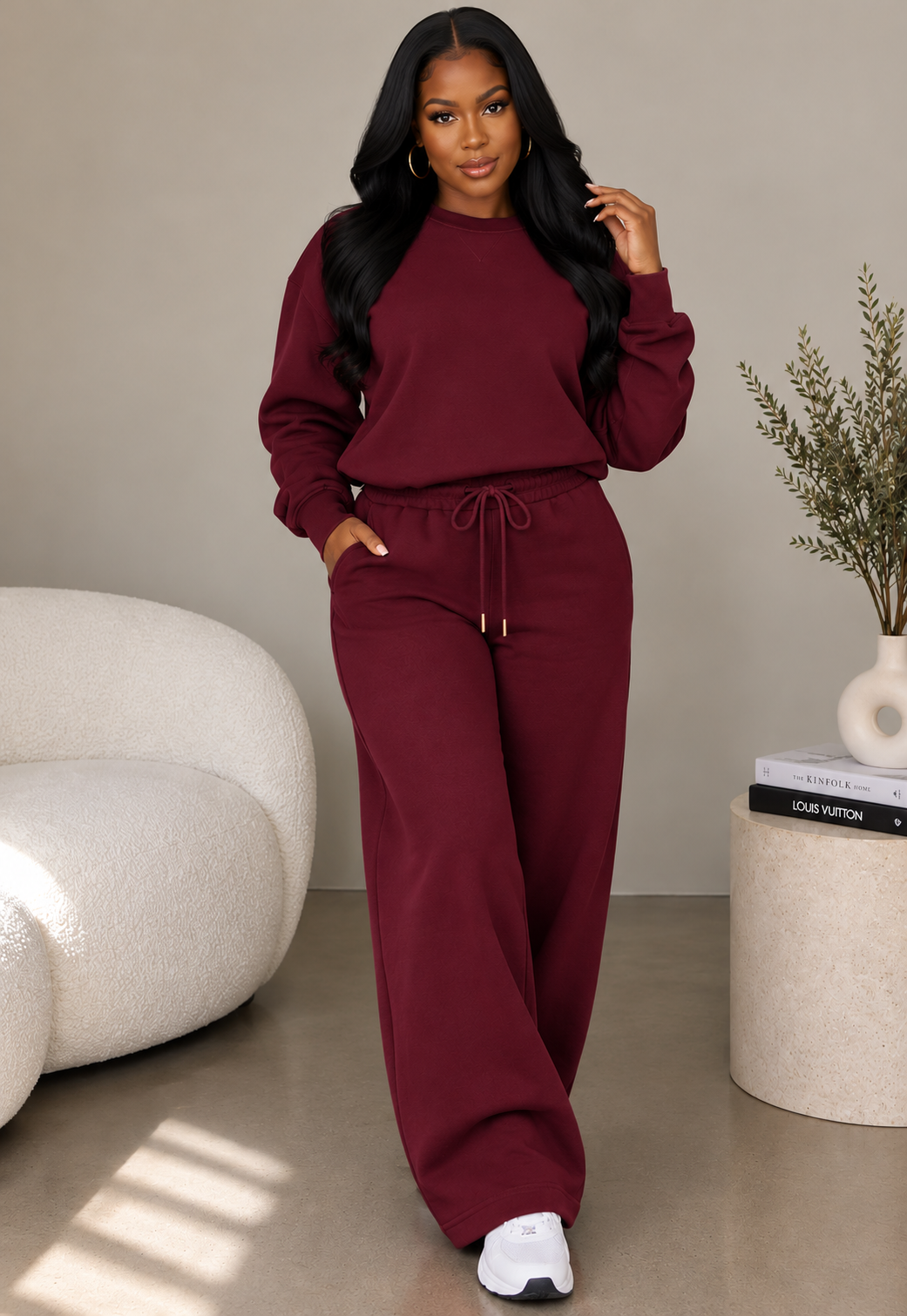 Burgundy Cozy 2 Pc Set