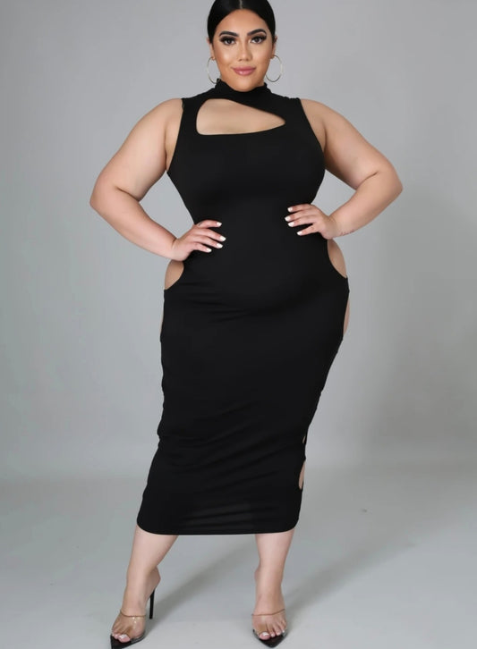 Sexy Plus size black dress