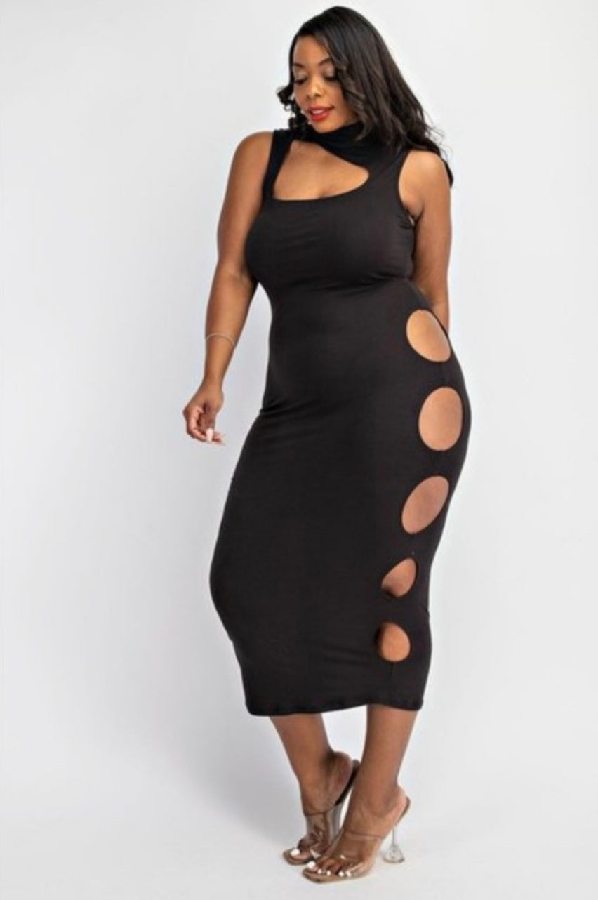 Black plus size dress